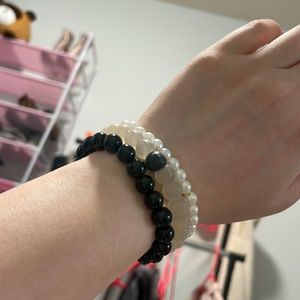 SET of black & white bracelets